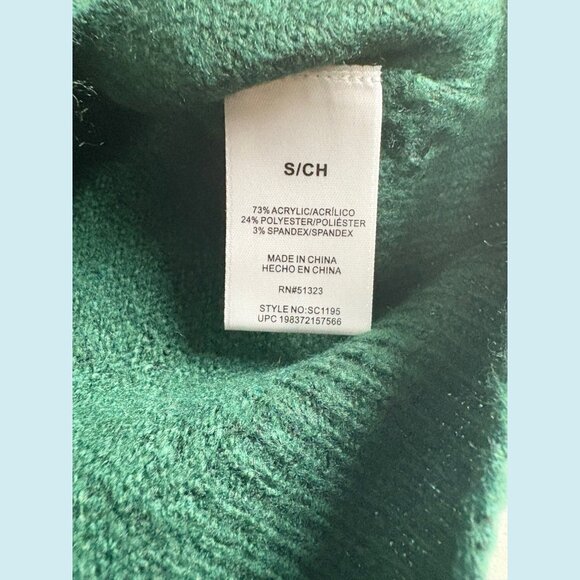 Vince Camuto Sweater Women's Small Green Crewneck Holiday Peace Festive Cozy NWT - Picture 7 of 10